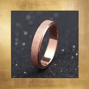 Frosted Stainless Steel Band, Rose Gold, 4mm
